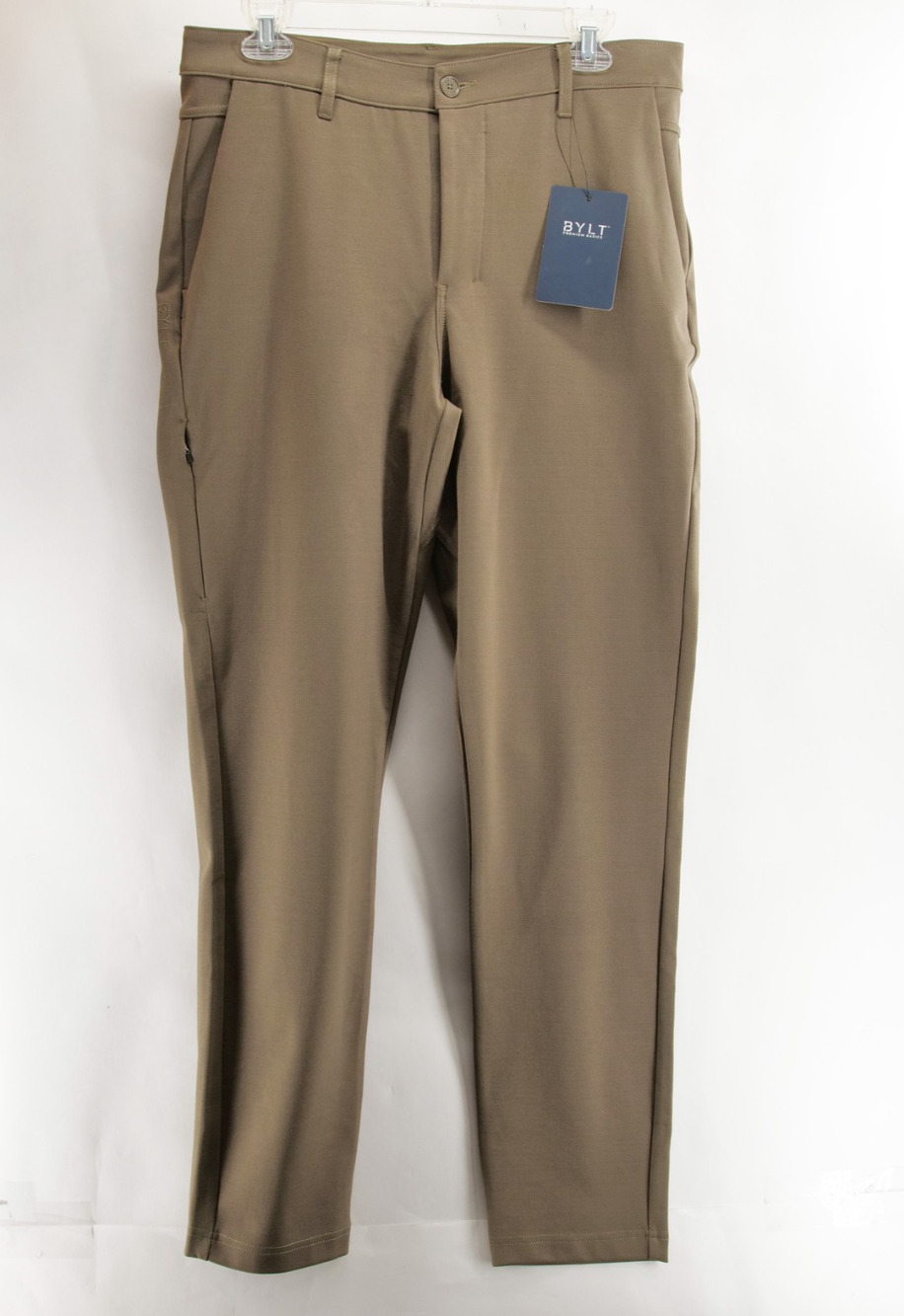 NWT BYLT PREMIUM BASICS Men's 32x31 Dark Taupe Pants Everyday Pant 2.0 Textured